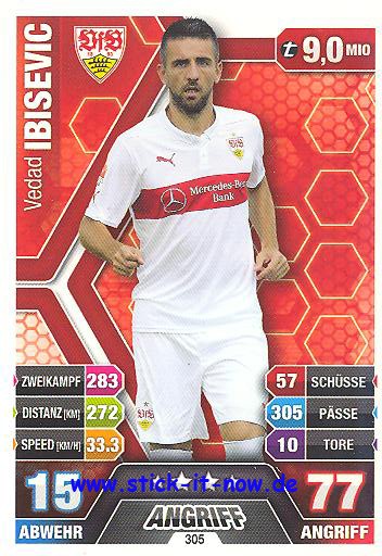 Match Attax 14/15 - Vedad IBISEVIC - VfB Stuttgart - Nr. 305