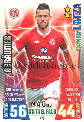 Match Attax 15/16 - Danny LATZA - FSV Mainz 05 - Nr. 226