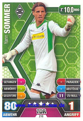 Match Attax 14/15 - Yann SOMMER - Bor. M'gladbach - Nr. 218