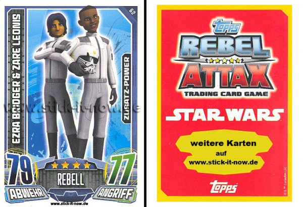 Rebel Attax - Serie 1 (2015) - EZRA BRIDGER & ZARE LEONIS - Nr. 62