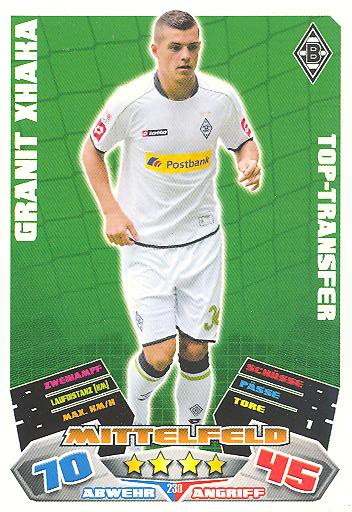 Match Attax 12/13 - Granit Xhaka - Bor. M'gladbach - Nr. 230