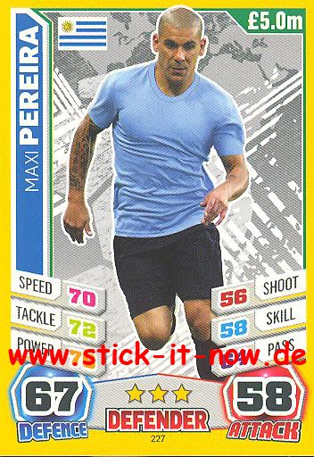 Match Attax "World Stars WM 2014" - MAXI PEREIRA - Nr. 227