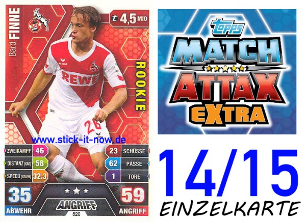 Match Attax 14/15 EXTRA - Bard FINNE - 1. FC Köln - Nr. 520 (ROOKIE)