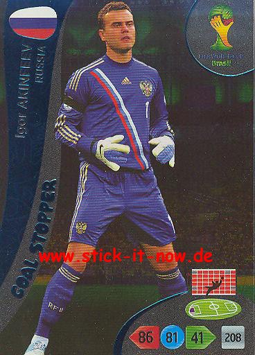 Panini Adrenalyn XL Brasil WM 2014 - Goal Stoppers - Igor AKINFEEV