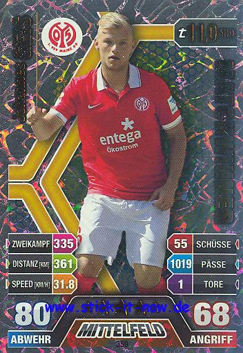 Match Attax 14/15 - Johannes GEIS - FSV Mainz 05 - Nr. 359 (MATCHWINNER)