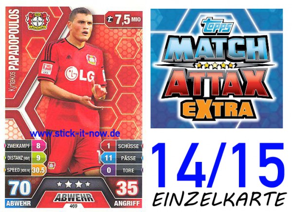 Match Attax 14/15 EXTRA - Kyriakos PAPADOPOULOS - Bayer 04 Leverkusen - Nr. 469