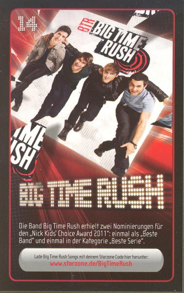 Starzone Sammelkarte - BIG TIME RUSH - Rewe - Nr. 14