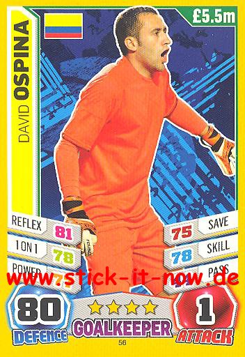 Match Attax "World Stars WM 2014" - DAVID OSPINA - Nr. 56