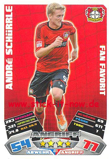 Match Attax 12/13 EXTRA - André Schürrle - Bayer Leverkusen - FAN FAVORIT - Nr. 461