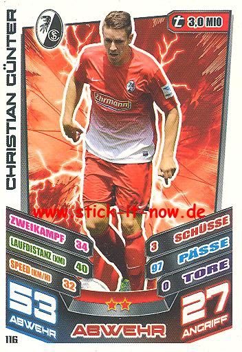Match Attax 13/14 - SC Freiburg - Christian Günter - Nr. 116