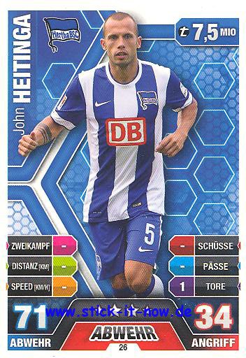 Match Attax 14/15 - John HEITINGA - Hertha BSC - Nr. 26