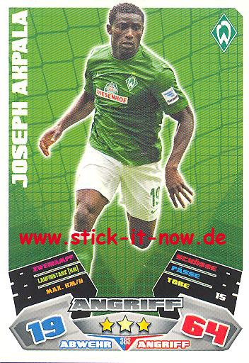Match Attax 12/13 EXTRA - Joseph Akpala - SV Werder Bremen - Nr. 383