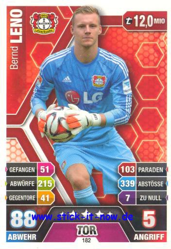 Match Attax 14/15 - Bernd LENO - Bayer Leverkusen - Nr. 182