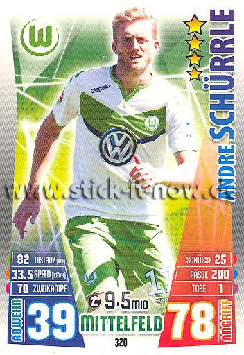 Match Attax 15/16 - Andre SCHÜRRLE - VfL Wolfsburg - Nr. 320