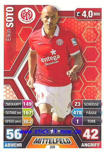 Match Attax 14/15 - Elkin SOTO - FSV Mainz 05 - Nr. 208