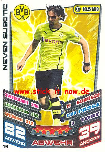 Match Attax 13/14 - Bor. Dortmund - Neven Subotic - Nr. 75