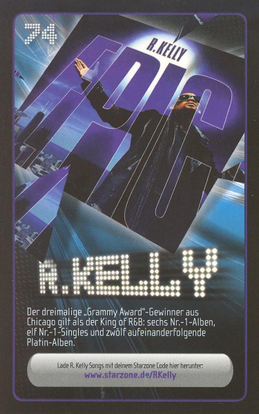 Starzone Sammelkarte - R.KELLY - Rewe - Nr. 74