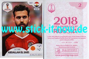 Panini WM 2018 Russland "Sticker" INT/Edition - Nr. 75