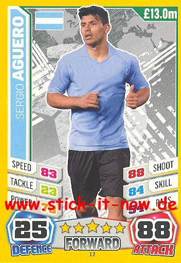 Match Attax "World Stars WM 2014" - SERGIO AGUERO - Nr. 12