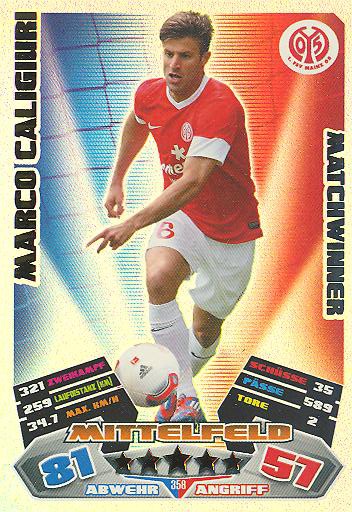 Match Attax 12/13 - Matchwinner - Marco Caligiuri - FSV Mainz 05 - Nr. 358