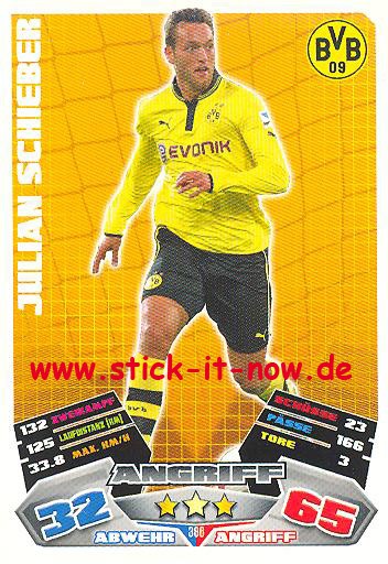 Match Attax 12/13 EXTRA - Julian Schieber - Bor. Dortmund - Nr. 386