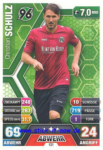 Match Attax 14/15 - Christian SCHULZ - Hannover 96 - Nr. 131