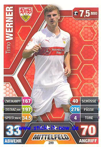 Match Attax 14/15 - Timo WERNER - VfB Stuttgart - Nr. 299