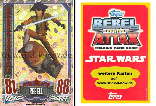 Rebel Attax - Serie 1 (2015) - EZRA BRIDGER & CHOPPER - Nr. 178 ( Holo-Foil Karte )