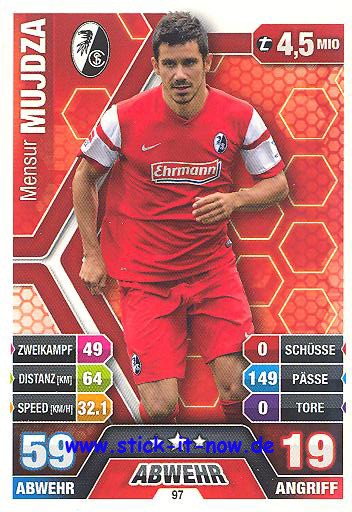 Match Attax 14/15 - Mensur MUJDZA - SC Freiburg - Nr. 97