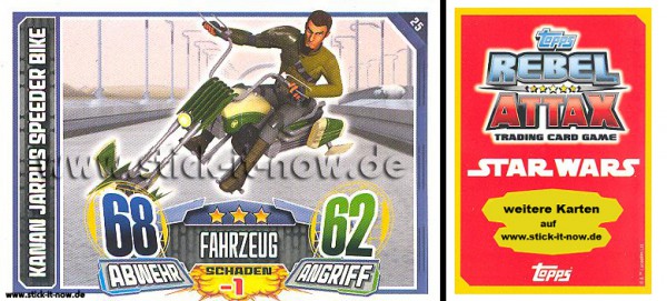 Rebel Attax - Serie 1 (2015) - KANAN JARRUS SPEEDER BIKE - Nr. 25