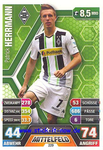 Match Attax 14/15 - Patrick HERRMANN - Bor. M'gladbach - Nr. 229