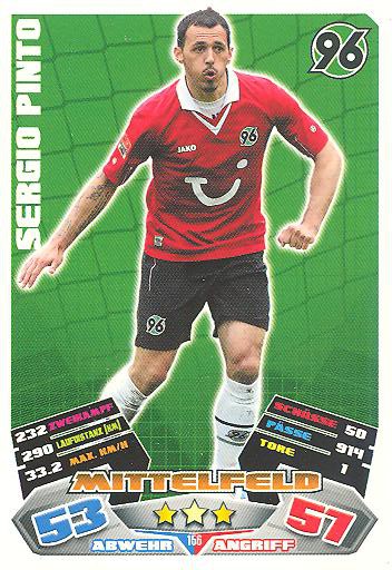 Match Attax 12/13 - Sergio Pinto - Hannover 96 - Nr. 156