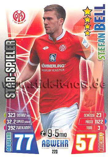 Match Attax 15/16 - Stefan BELL - FSV Mainz 05 - Nr. 220