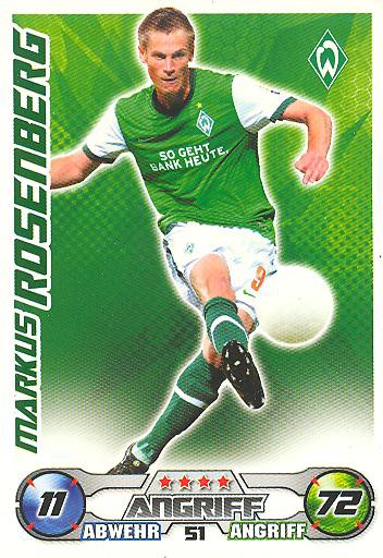 Match Attax 09/10 - MARKUS ROSENBERG - SV Werder Bremen - Nr. 51