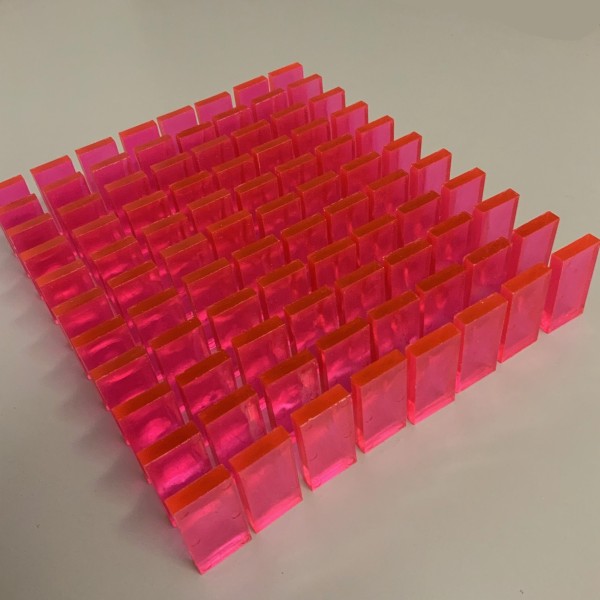100 Dominosteine - "Pink Transparent"
