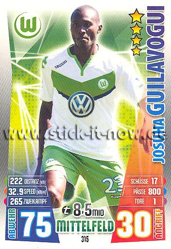 Match Attax 15/16 - Josuha GUILAVOGUI - VfL Wolfsburg - Nr. 315