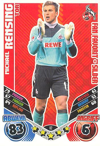 Match Attax 11/12 Extra - MICHAEL RENSING - 1. FC Köln - Fan Favorit-Silber - Nr. 82