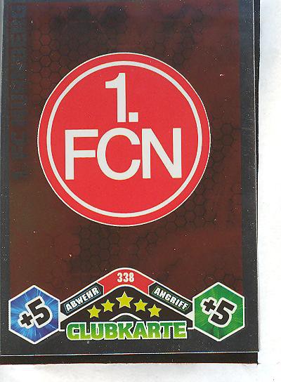 Match Attax 10/11 - 1. FC NÜRNBERG - Clubkarte - 338