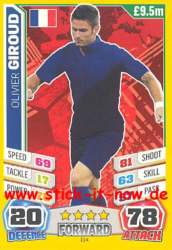 Match Attax "World Stars WM 2014" - OLIVIER GIROUD - Nr. 114
