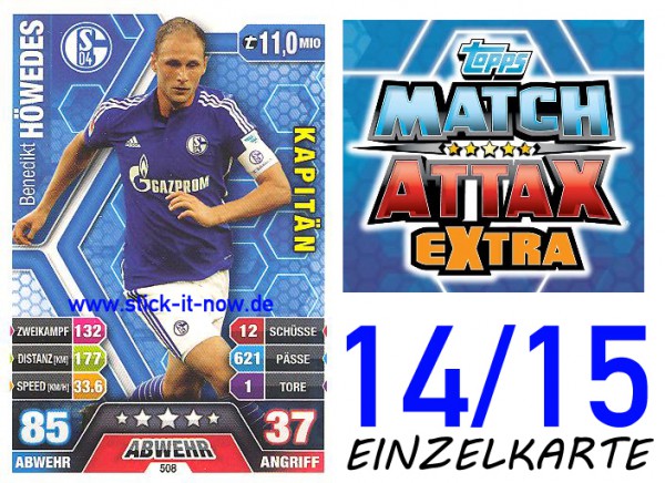 Match Attax 14/15 EXTRA - Benedikt HÖWEDES - FC Schalke 04 - Nr. 508 (KAPITÄN)