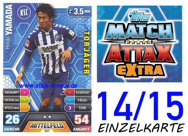 Match Attax 14/15 EXTRA - Hiroki YAMADA - Karlsruher SC - Nr. 541 (TORJÄGER)