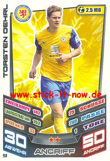 Match Attax 13/14 - Ein. Braunschweig - Torsten Oehrl - Nr. 51