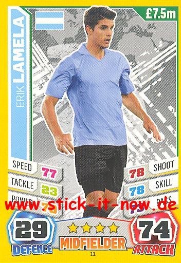 Match Attax "World Stars WM 2014" - ERIK LAMELA - Nr. 11