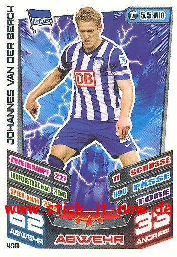 Match Attax 13/14 EXTRA - JOHANNES VAN DER BERGH - Nr. 450